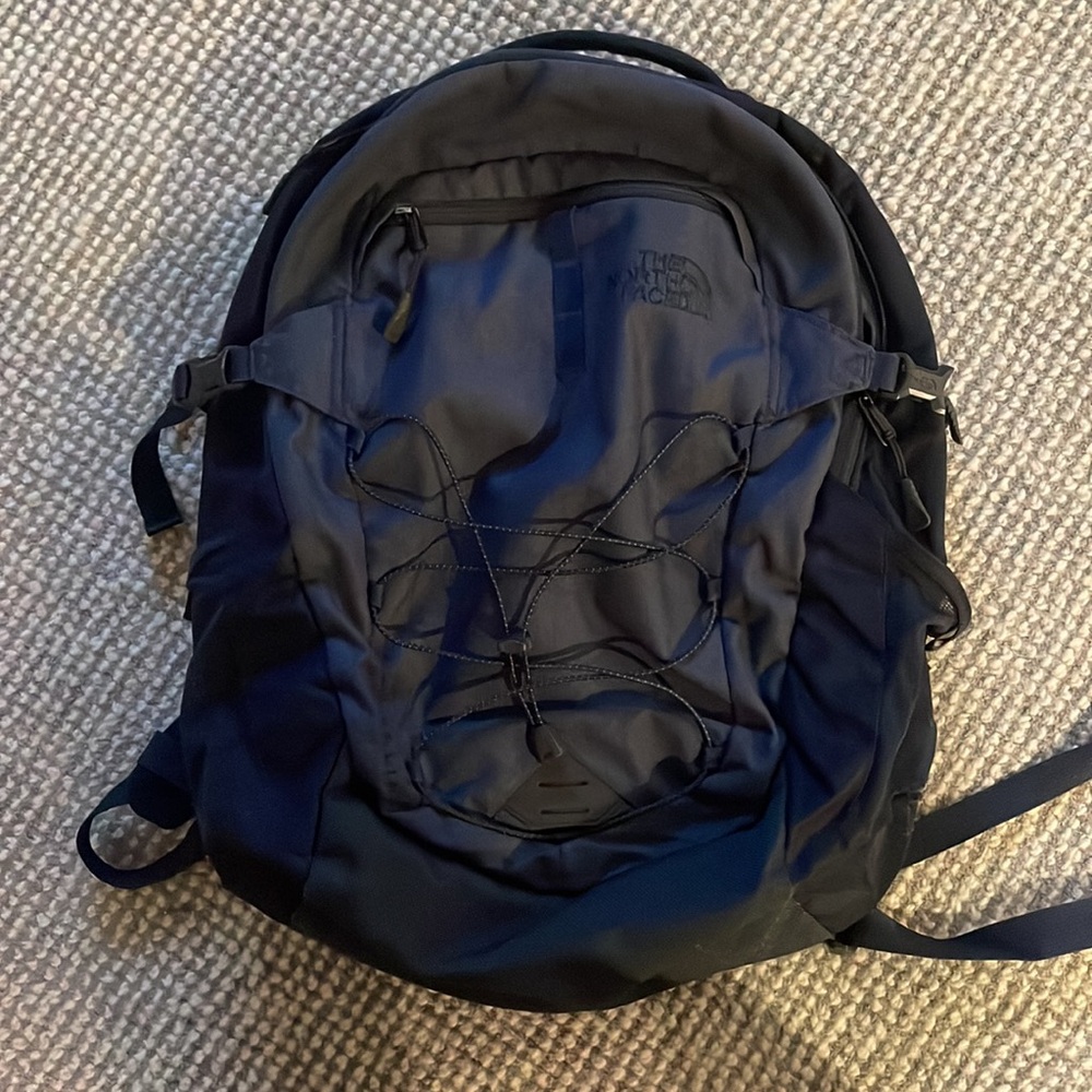 North face navy backpack